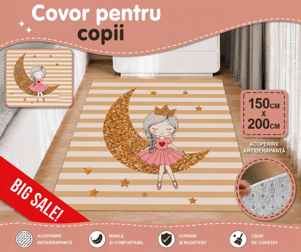 Covor pentru copii cu prințesă