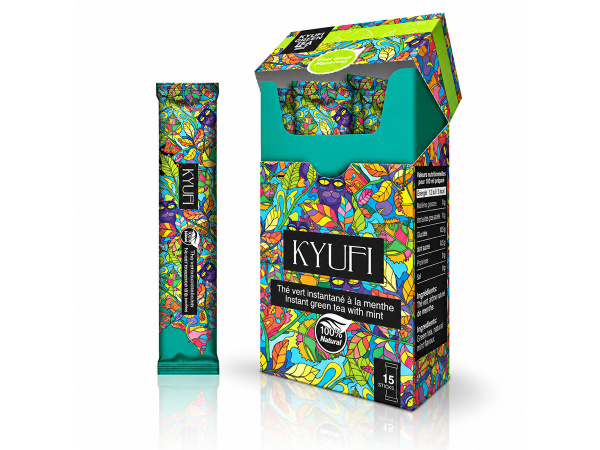 Ceai instant Kyufi Verde cu minta 15 pac