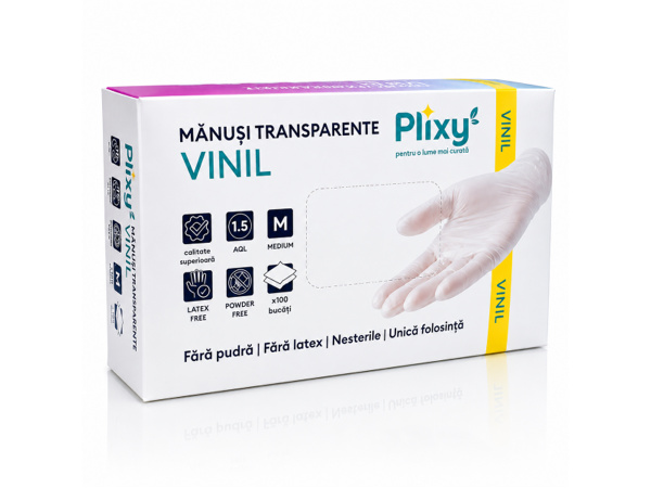 Manusi din vinil M trans.( M 4 0g+/•0 3g)/(10) Plixy
