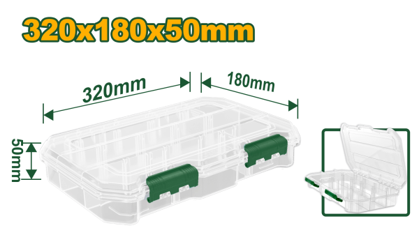 Organizator din plastic (L) cu 13 compartimente 320x180x50 mm Jadever