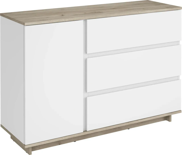 Comoda Concept 1D3S 1200x820x400 stejar craft gri/nimfea alb