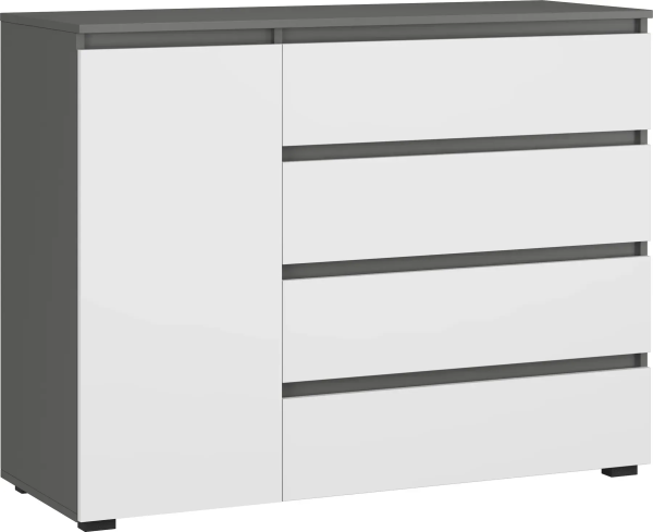 Comoda Grand 1200 (1D4S) grafit/ alb