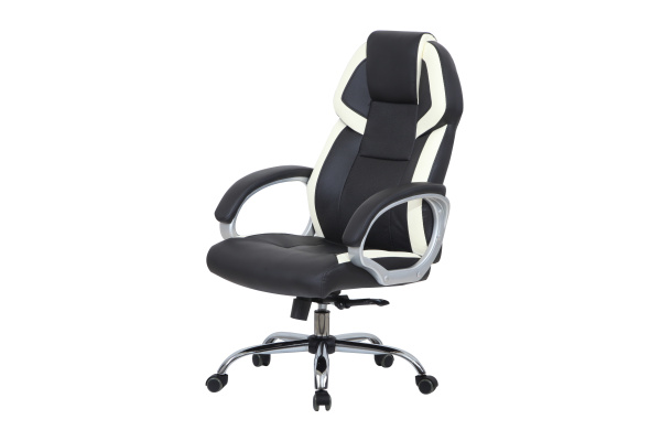 Fotoliu birou MC 031 negru cu linii bej