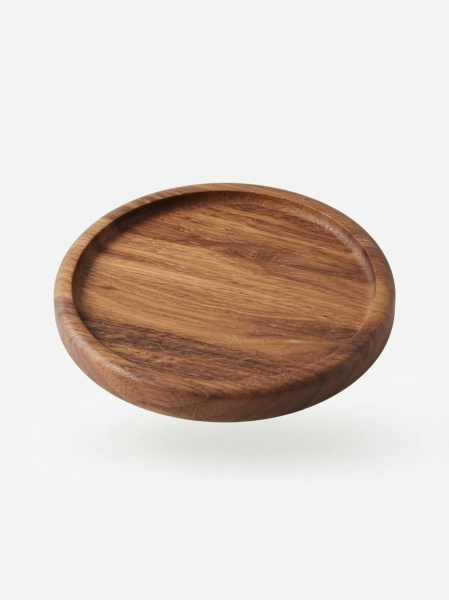 Farfurie pentru servire rotundă din stejar natural (22x22 cm)