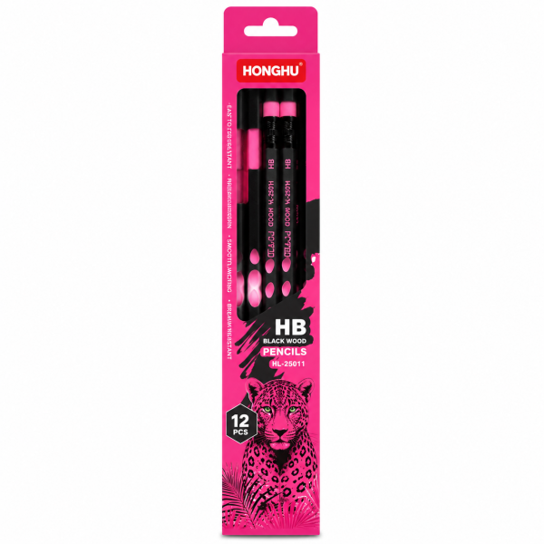 Creion simplu cu radiera colorata HONGHU Shine Life HL-25006  1/12