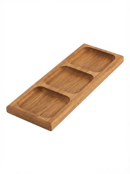 Farfurie-menajeră dreptunghiulară din stejar natural (11x31 cm)