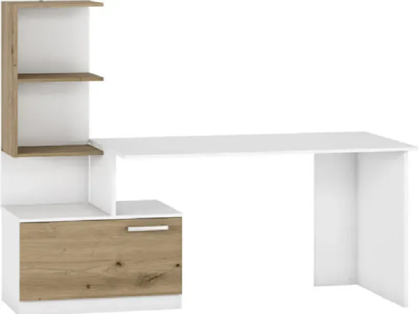 Masa birou Table 1 stejar artizan/alb