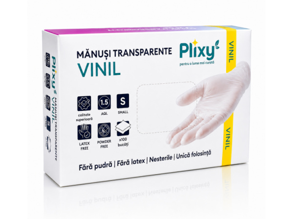 Manusi din vinil S trans.( M 4 0g+/-0 3g)/(10) Plixy