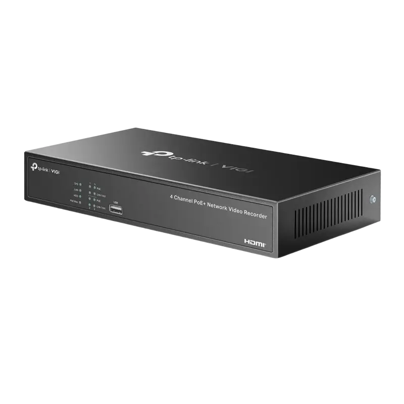 Înregistrator video TP-LINK VIGI NVR1004H-4P, Negru