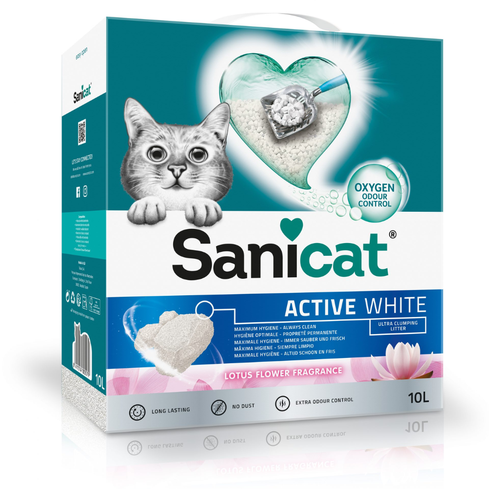 SANICAT ACTIVE WHITE LOTUS 10 L, așternut pentru litiere