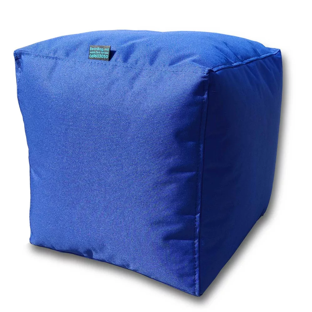 Puf cub din material oxford 600D culoare albastră