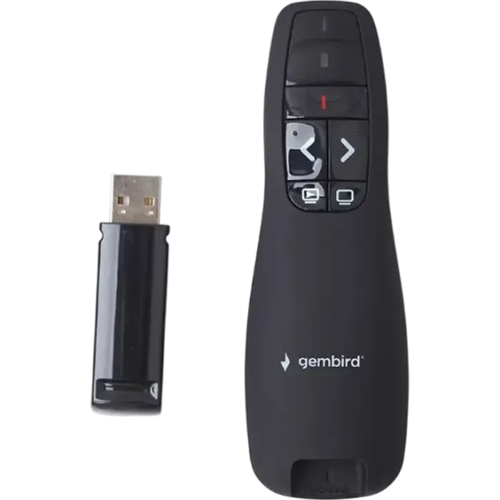 Presenter Gembird WP-L-12, Class 2 Laser, Range: 10m, 2.4 Ghz, 84g, 2xAAA