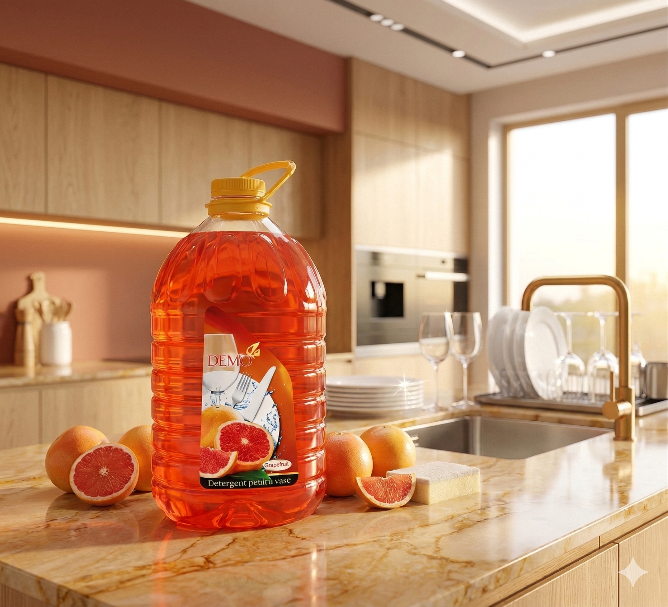 Lichid pentru vesela cu glicerina grapefruit 5000 ml