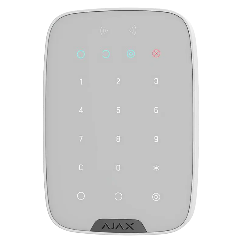 Tastatură tactilă fără fir Ajax KeyPad Plus, Alb