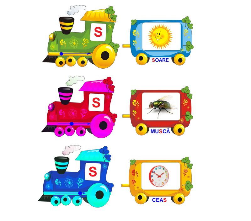 L-201 Joc cu jetoane Trenuleţul logopedic -Sunetele S, Ş, Z, Ţ