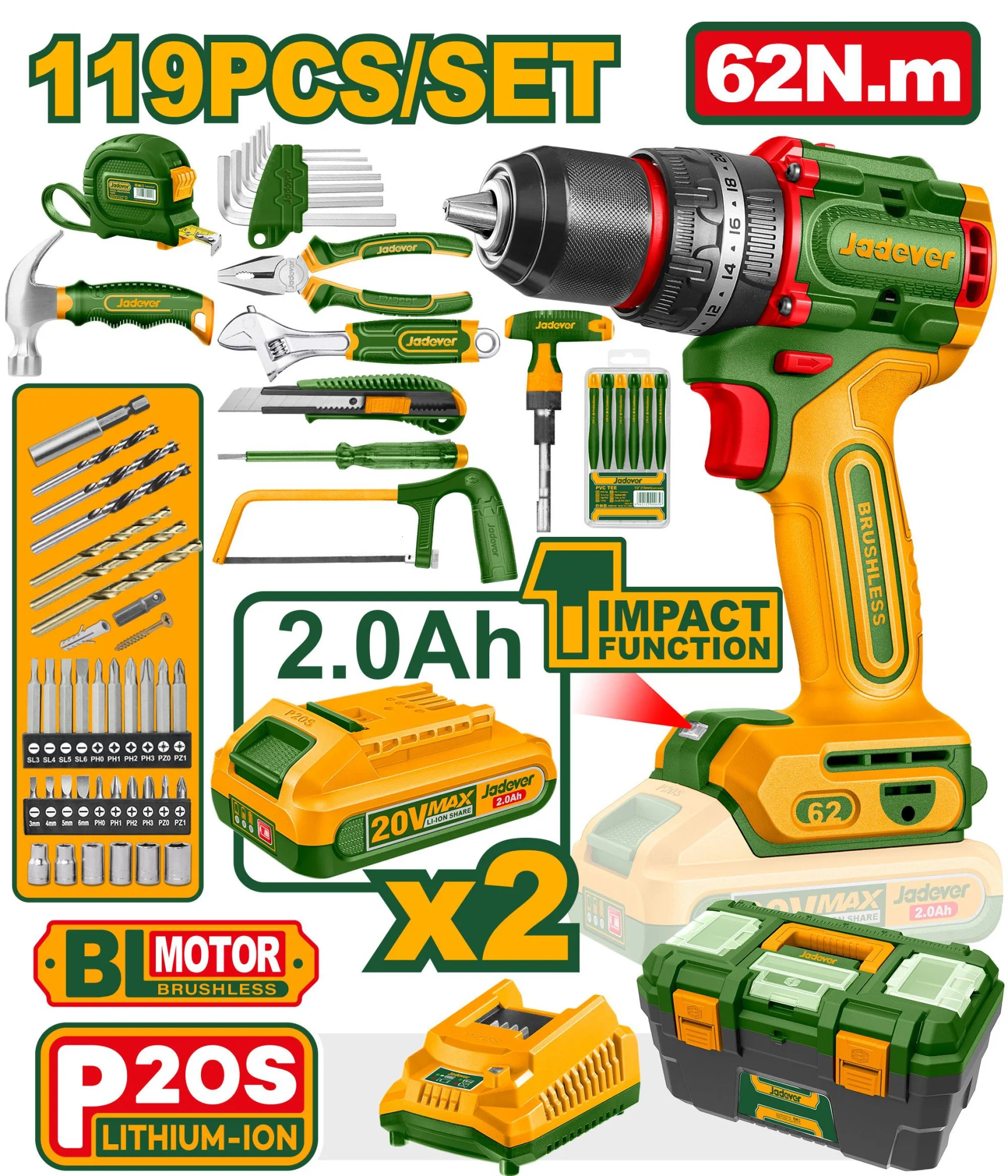 Set de scule profesionale 119 piese Jadever
