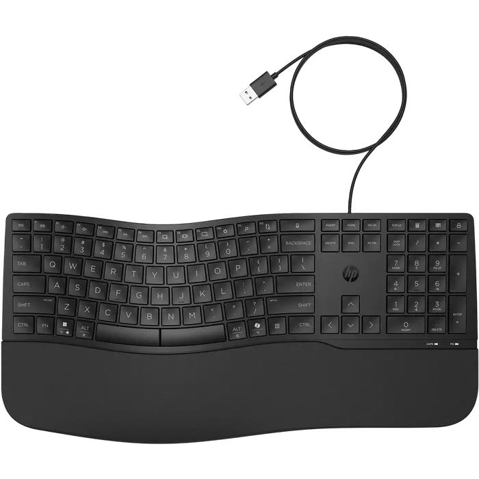 Tastatură HP 480 Comfort, Cu fir, Negru