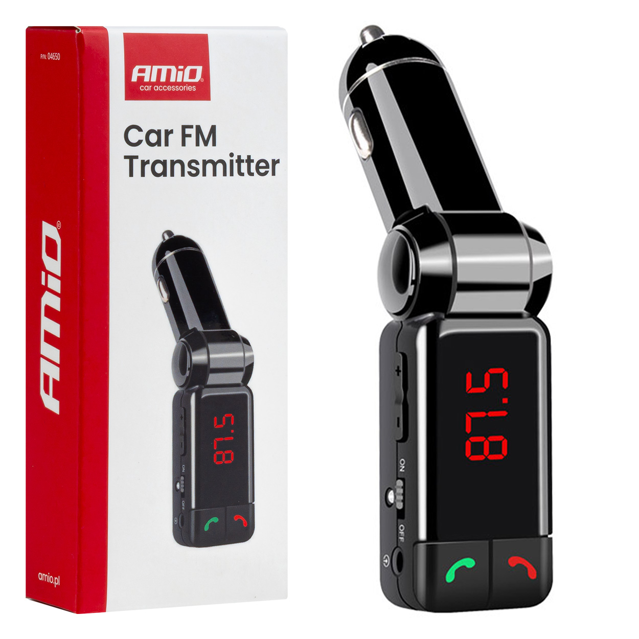 04650 Transmitator FM auto 2Г—USB-A 12V 24V