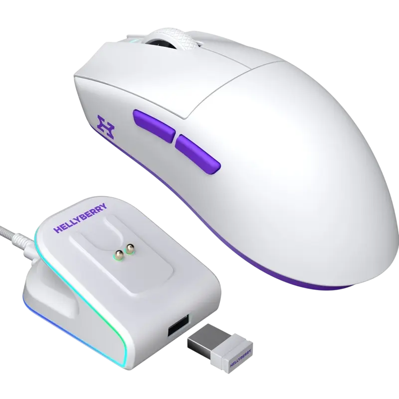 Gaming Mouse HATOR Hellyberry HM47, Alb | Violet