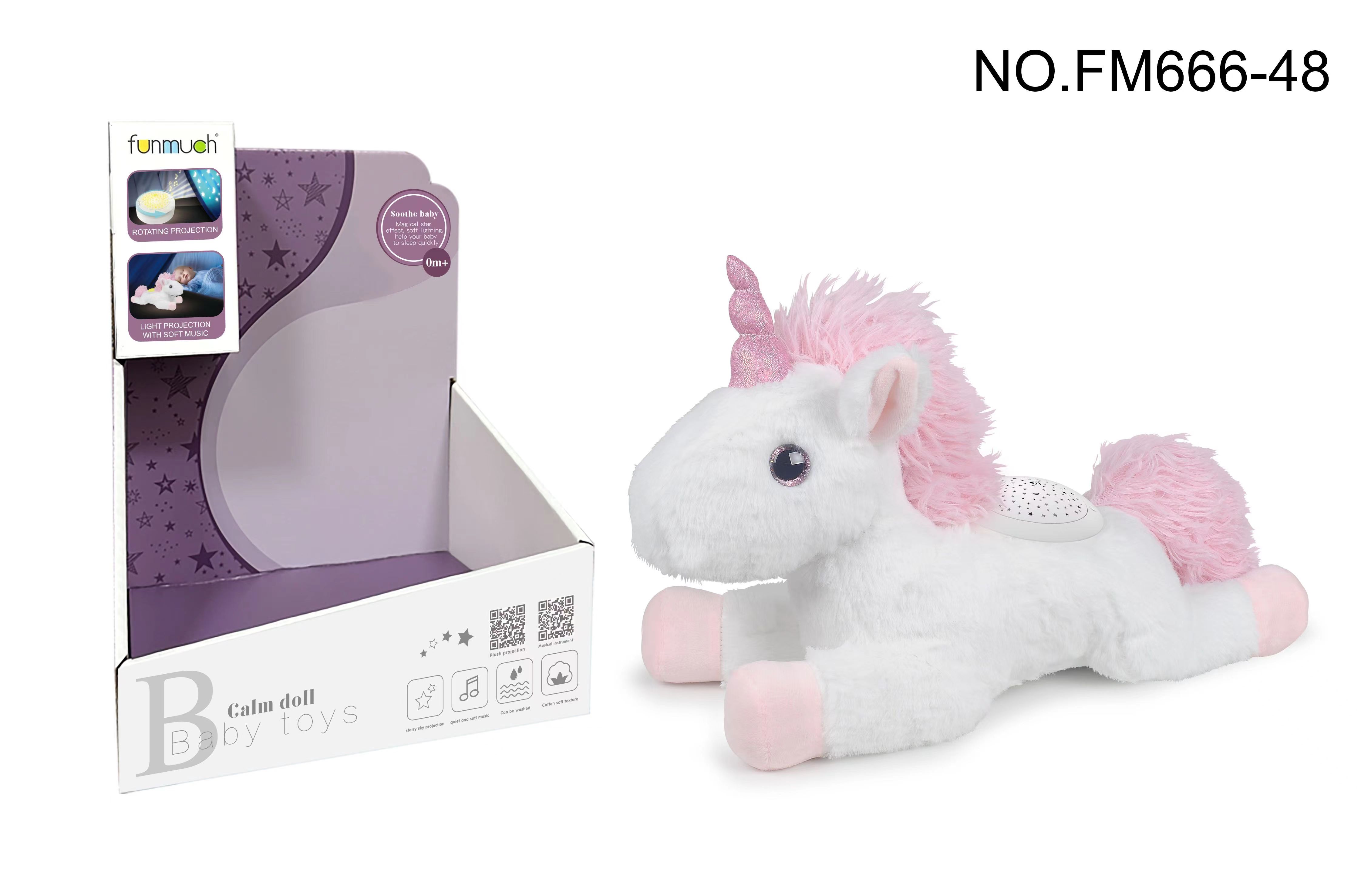 Jucărie interactivă de pluș și proiector "Unicorn Baby" (2 în 1)