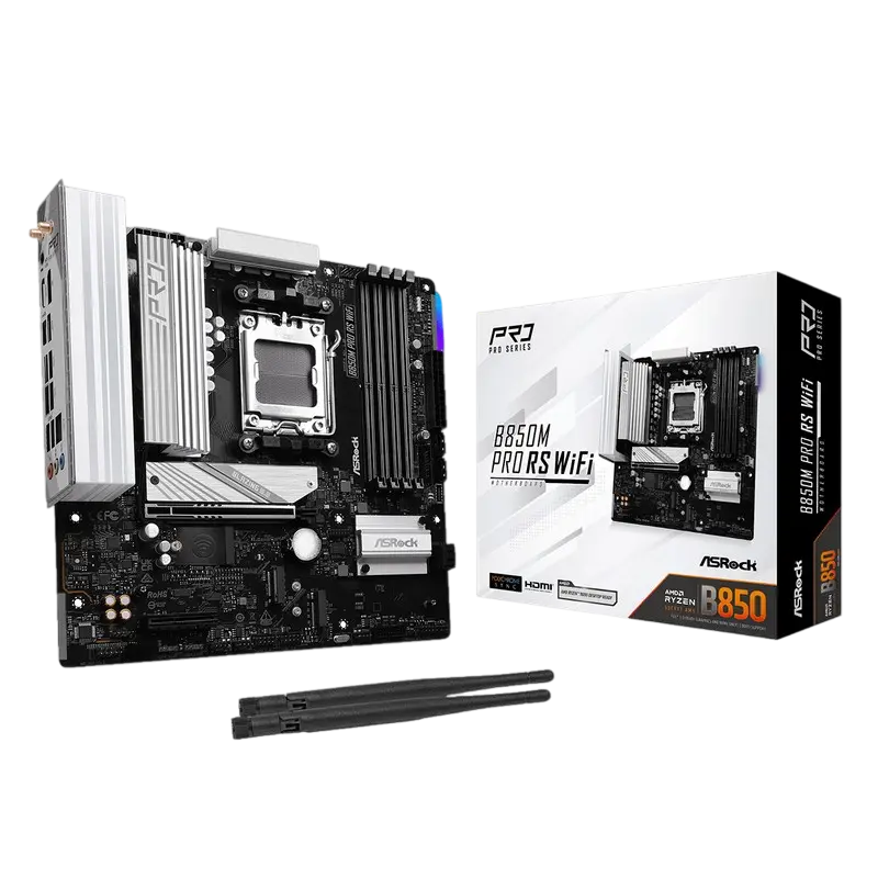 Placă de bază ASRock B850M PRO RS WIFI, AM5, AMD B850, Micro-ATX