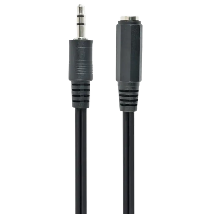 Cablu audio Cablexpert CCA-423-2M, 3.5mm 3-pin (F) - 3.5mm 3-pin (M), 2m, Negru