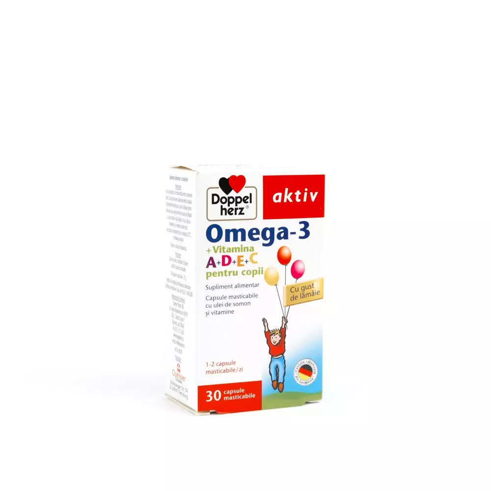 Omega 3 Kids 323mg+Vit.A+D+E+C caps. masticab. N30