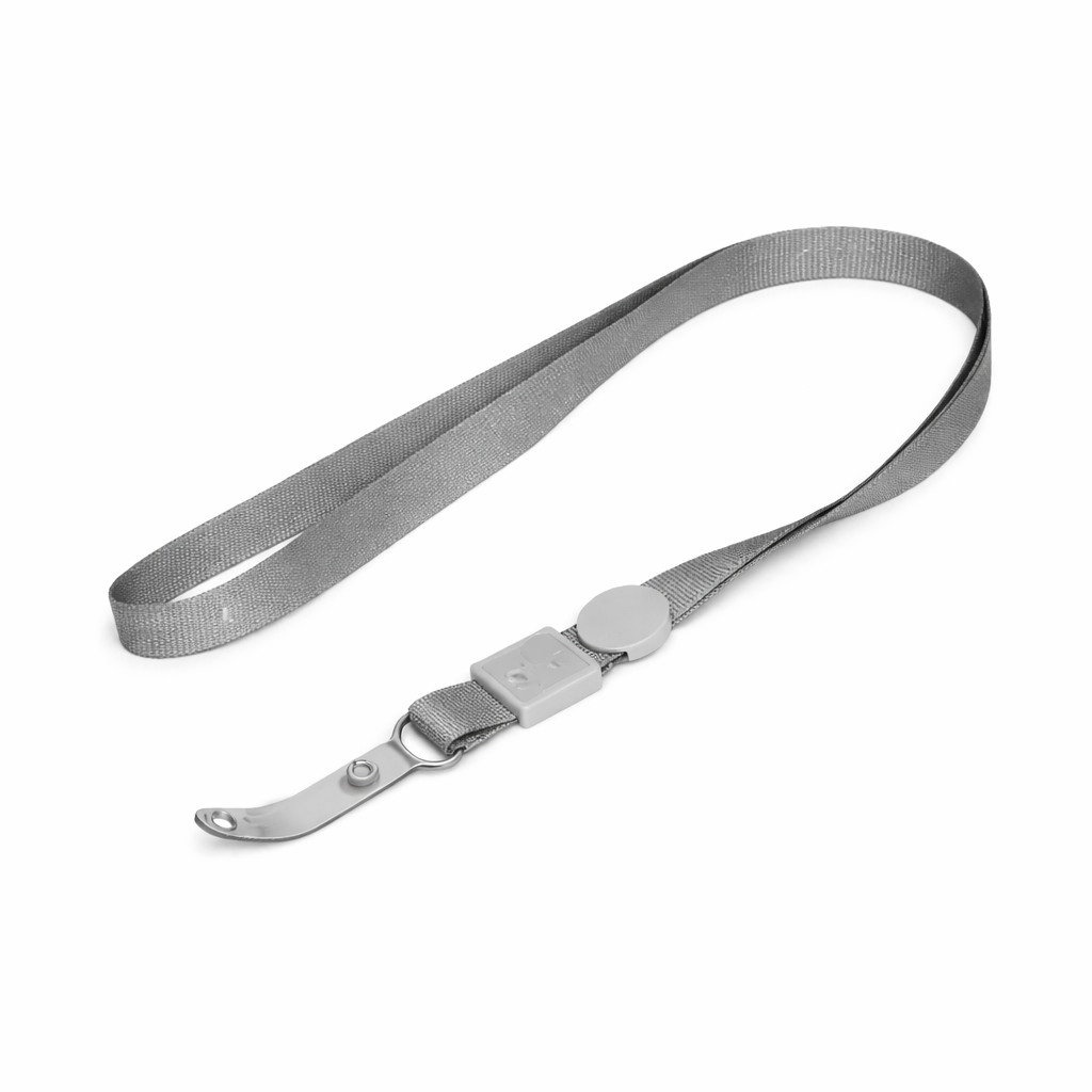 Snur ecuson gri 10 mm, set 100 buc, cu clip metalic