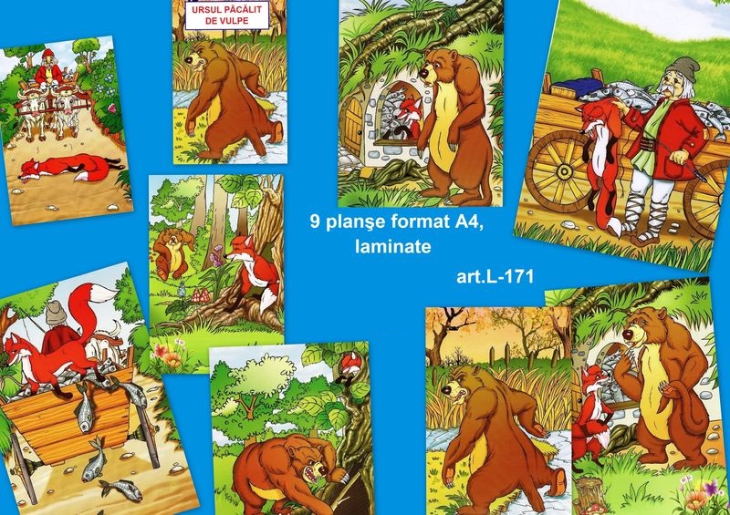 L-171 Povestea Ursul păcălit de vulpe - 9 planşe A4