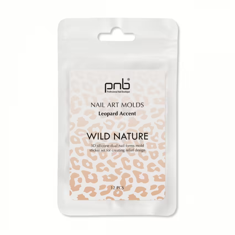 Matrițe din silicon pentru forme superioare – Wild Nature Nail Art PNB, Accent Leopard, 12 buc