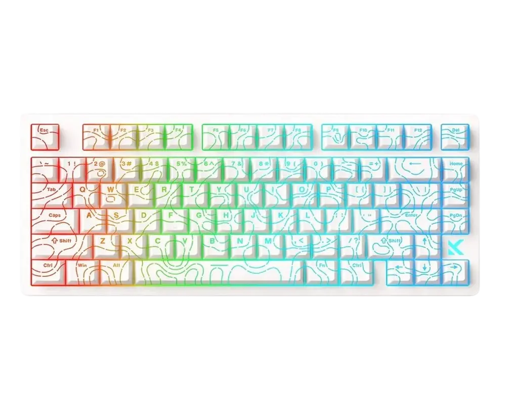 Tastatură MCHOSE Jet 75, Cu fir, White Topographic