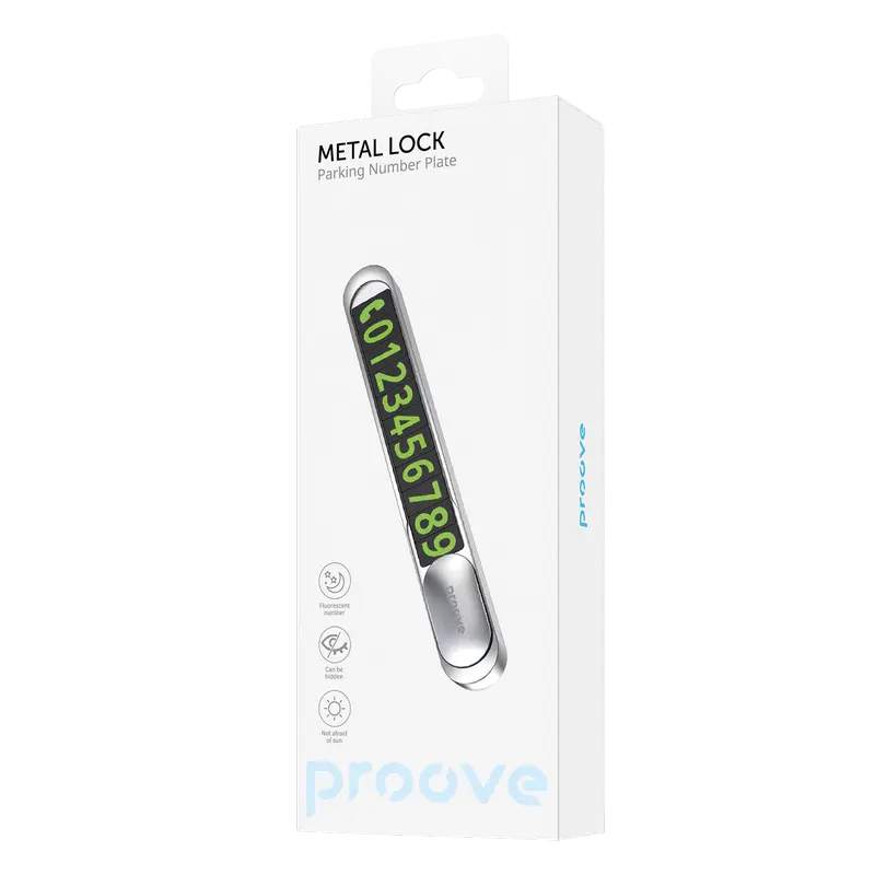 Cartela de parcare Proove Metal Lock, Argintiu