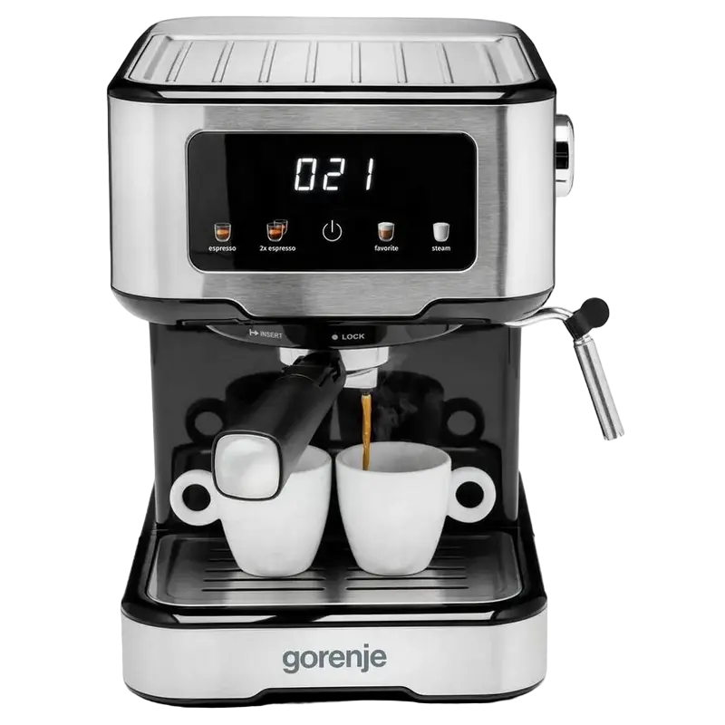 Cafetiera manuala Gorenje ESCM15CD, 1100W, Oțel inoxidabil