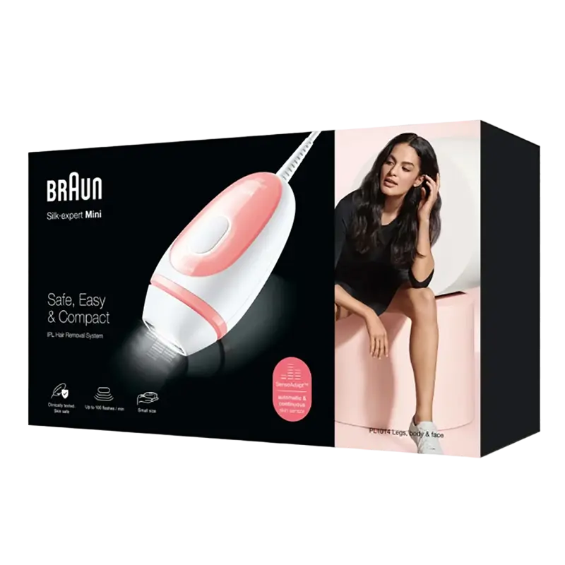 Fotoepilator Braun PL1014 Silk-expert Mini, Roz | Alb