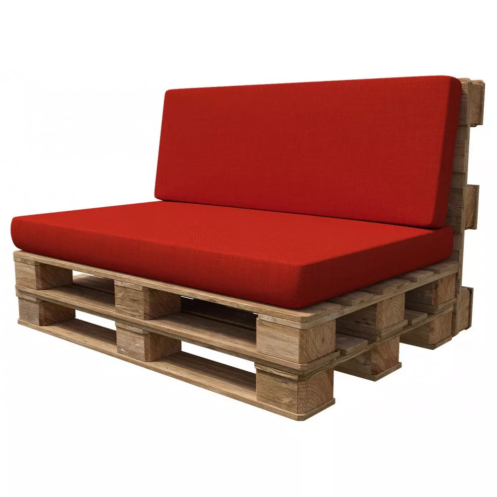 Perne roșii pentru mobilier din paleți – stil vibrant
