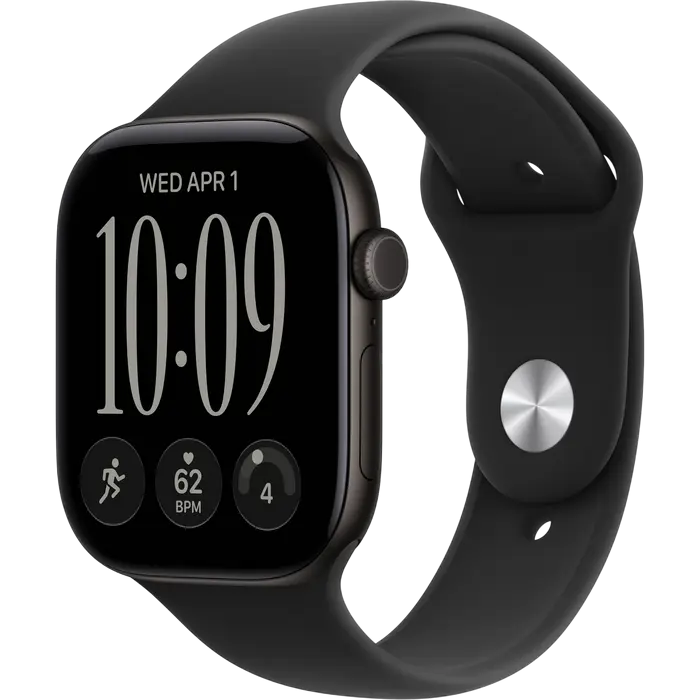 Apple Watch Series 12 GPS, 46mm Black Aluminium Case with Black Sport Band - M/L MJEL4