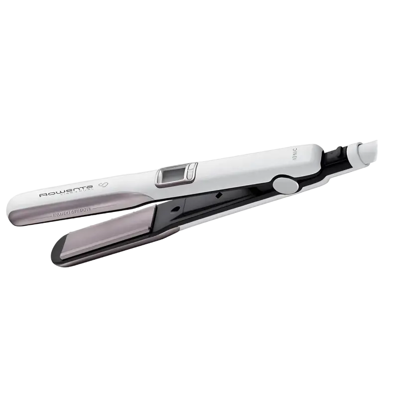 Placă de îndreptat părul Rowenta Premium Care Liss & Curl SF7660F0, Alb | Roz