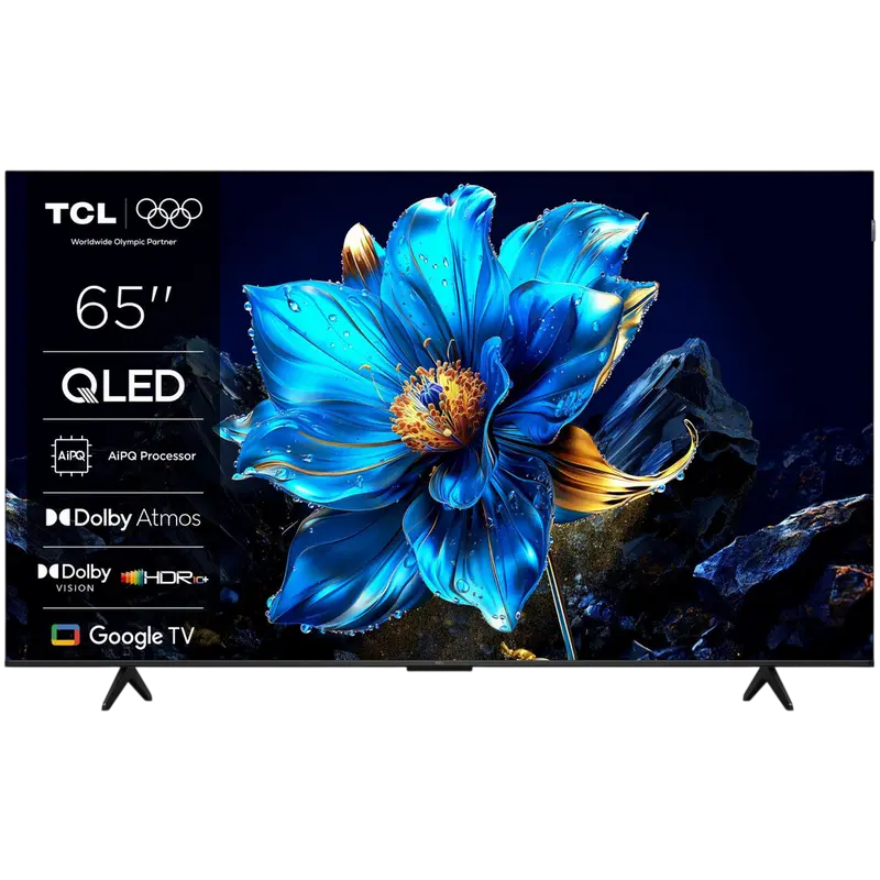 65" QLED SMART TV TCL 65P71K, 3840x2160 4K UHD, Google TV, Negru