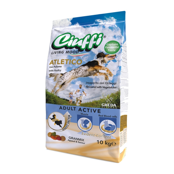 GHEDA hrana pentru caini  CIUFFI ATLETICO (gaina) 10kg