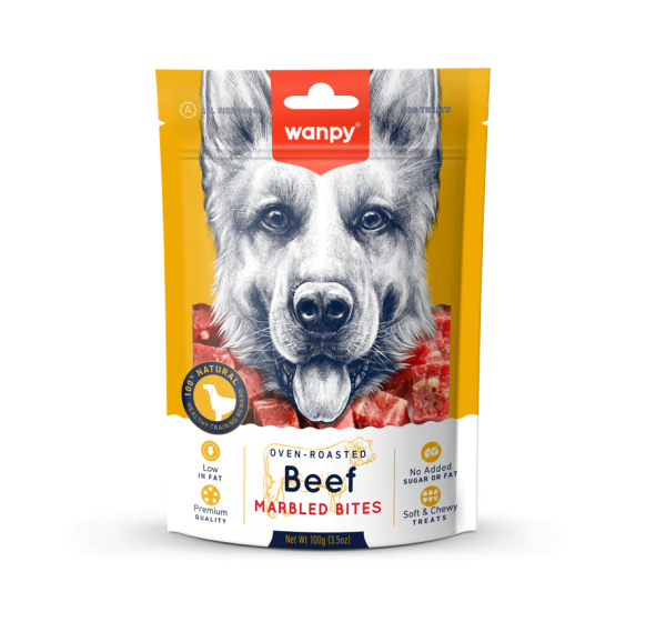WANPY Oven-roasted Beef Marbled Bites for DOG  100g x10 (official)