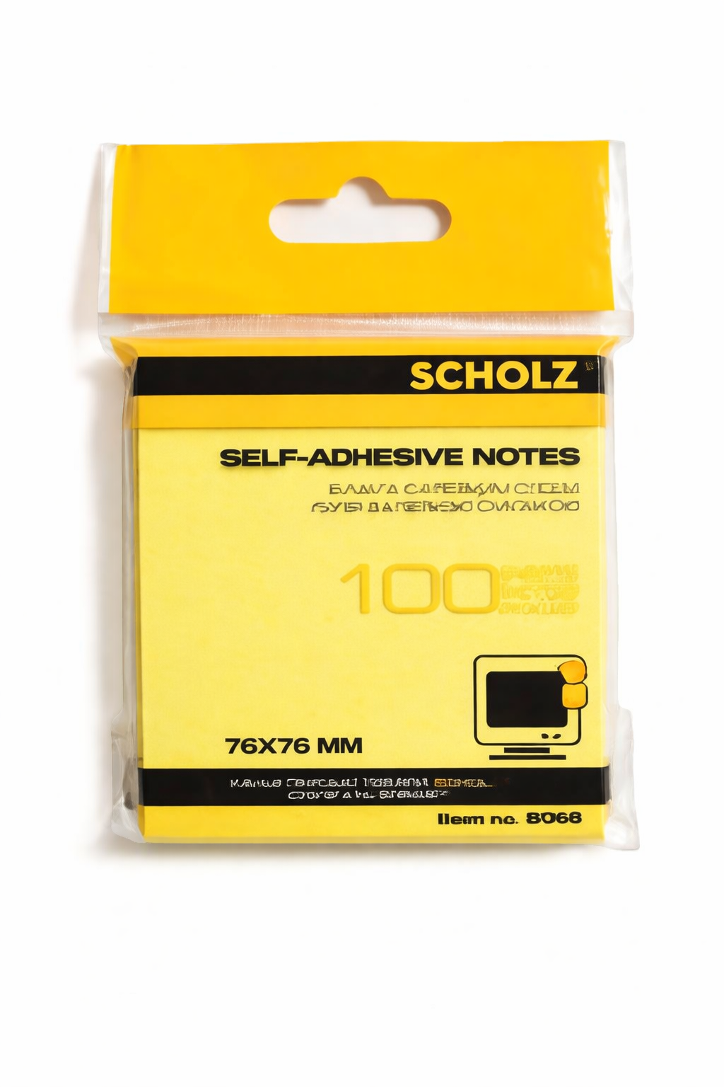Cub notite adezive, 100 file, Hartie, 76 x 76mm, galben neon, adeziv puternic, usor de lipit si rupt, pentru clasificarea, marcarea documentelor, pentru casa, birou sau scoala