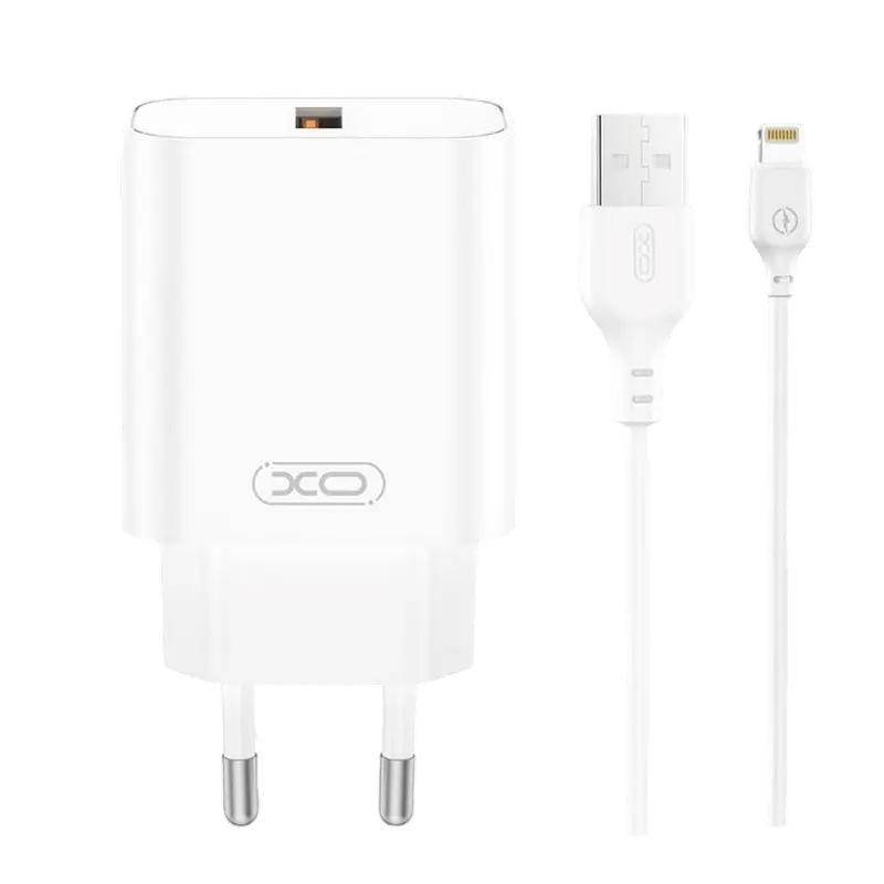 Încărcător XO CE33 + Lightning, 18W, Alb