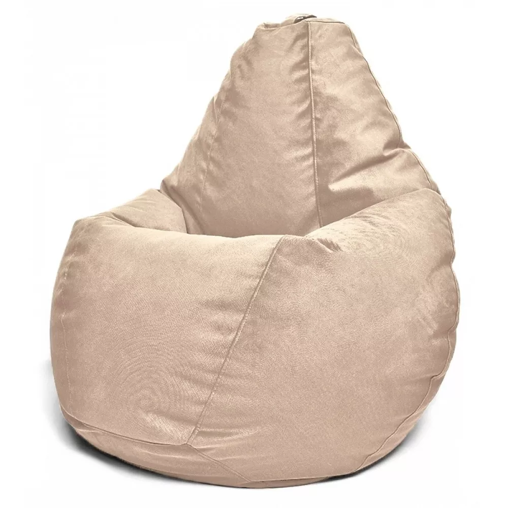 Fotoliu BeanBag din velur Maserrati, marimea "XL" culoare nisipiu