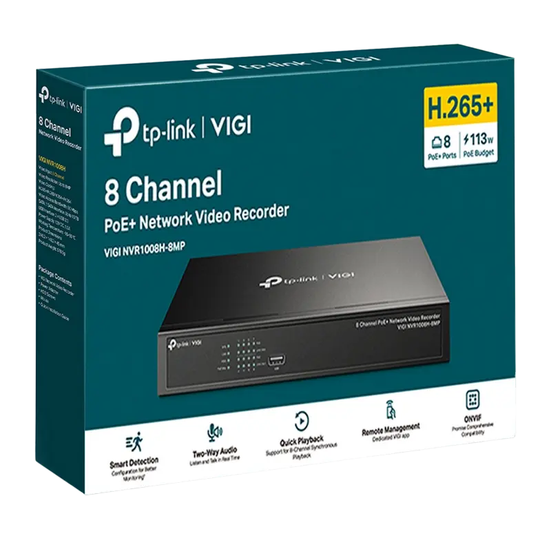 Înregistrator video TP-LINK VIGI NVR1008H-8MP, Negru