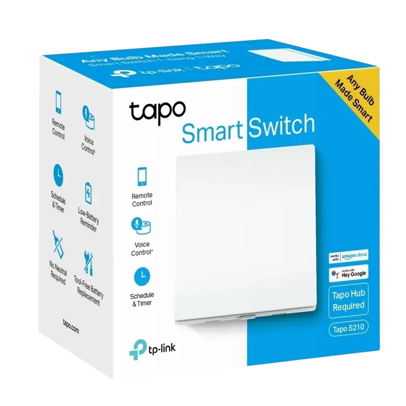 Comutator inteligent de lumină TP-LINK Tapo S210, Alb