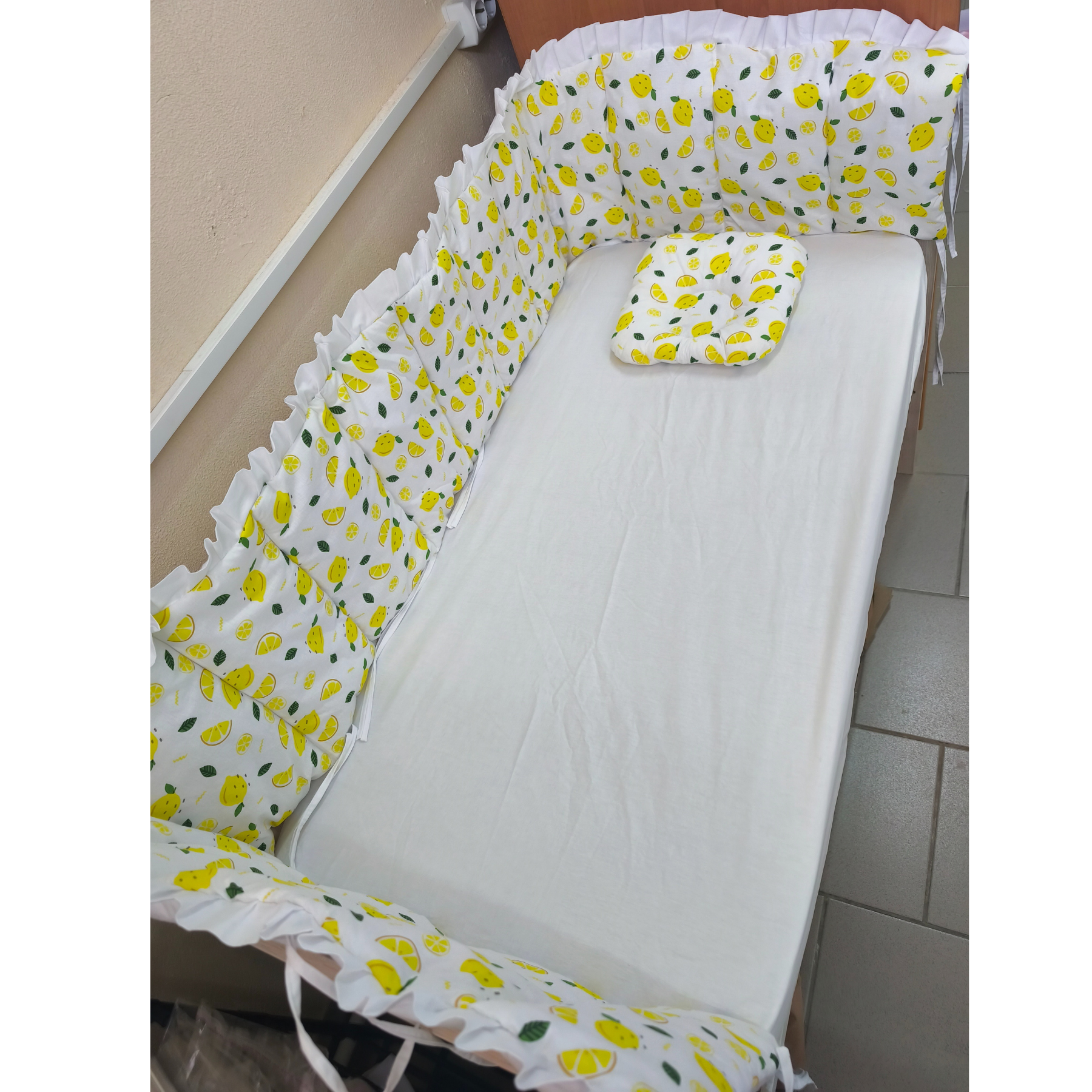 Borduri de protecție pentru pătuc Gardulet Subțire Lămâie cu volănașe