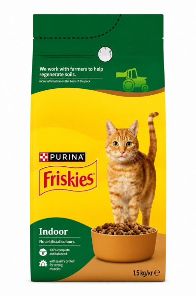 Hrană uscată pentru pisici Purina Friskies Indoor Chicken&Vegetables 1.5kg