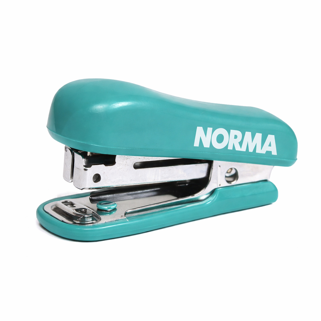 Capsator Mini N10 NORMA, 8 file, 27 mm, verde, compatibil capse No.10, capsator mic pentru scoala si birou