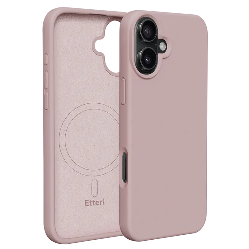 Husă Etteri Silicone Mag case pentru iPhone 16, Light Pink