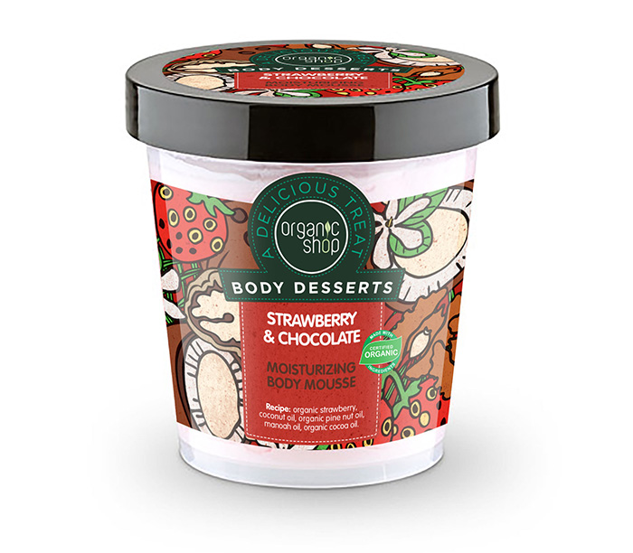 OS Body Desserts Mousse hidratant de corp cu căpșuni și ciocolată, 450 ml
